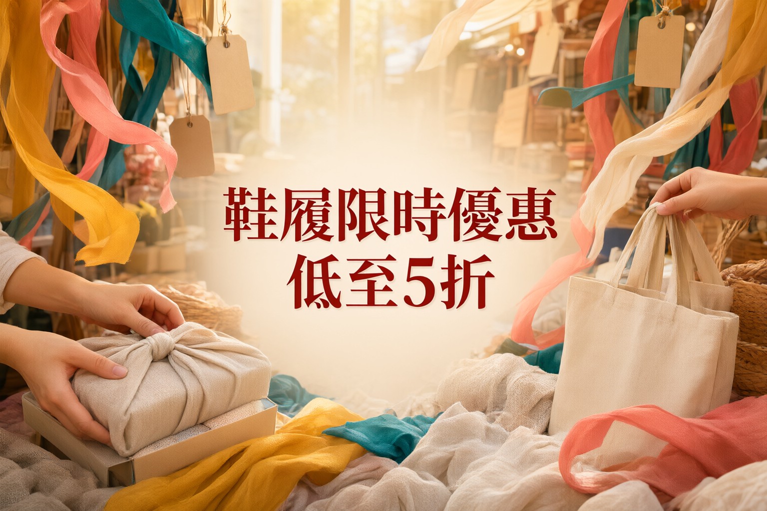 Crocs HK 夏季旅遊鞋履選購指南:從日本到東南亞的舒適穿搭策略 一雙放置在行李箱旁的米白色洞洞鞋,背景是模糊的日本街道風景