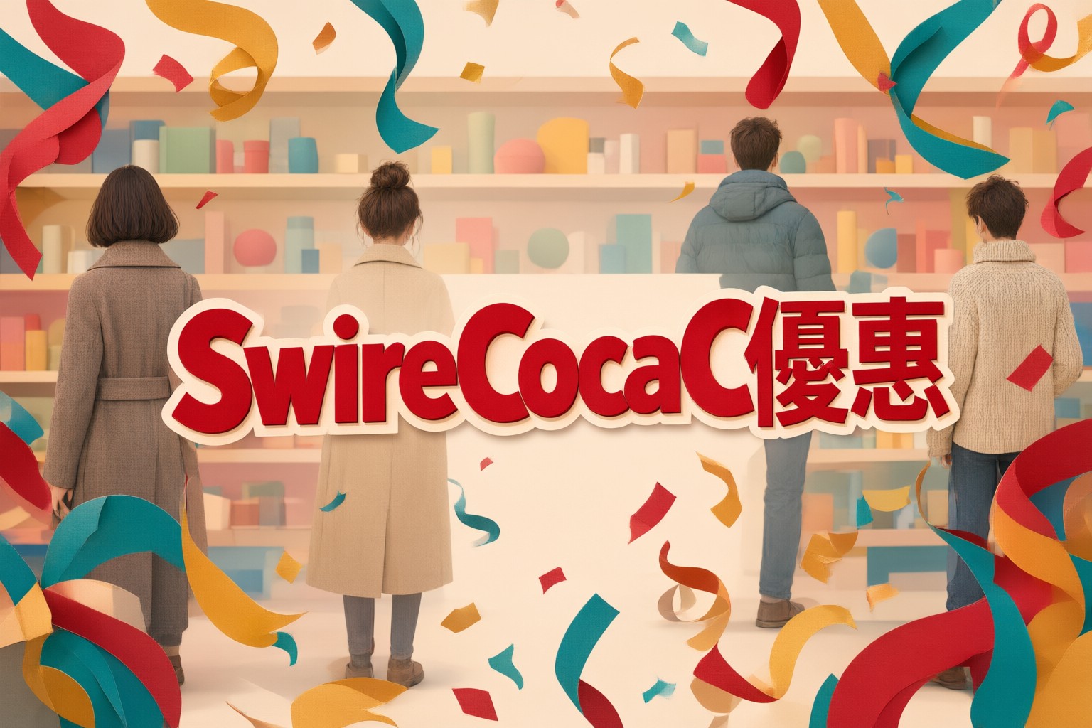 Swire Coca-Cola HK 優惠碼 MARATHON26 適用日本台灣韓國東南亞旅遊購物 旅客在機場使用 Swire Coca-Cola HK 優惠碼購買飲品的場景