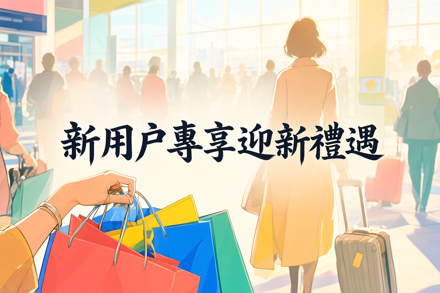 HopeGoo全球旅行配件選購指南:日本韓國東南亞行程必備好物與實用優惠碼使用教學 HopeGoo品牌旅行收納包與多功能轉換插頭擺放在行李箱旁,背景為模糊的日本東京街景